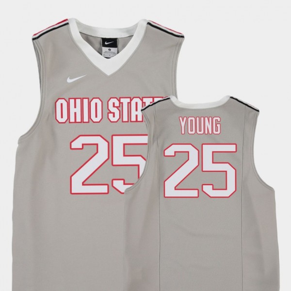 Ohio State Buckeyes Kyle Young Youth #25 Gray College Basketball Jersey 2404AHWF1